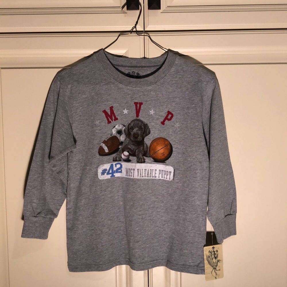 NWT Wes and Willy Heather grey dog shirt